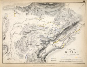Mappa della Battaglia di Rivoli, pubblicata da William Blackwood and Sons, Edimburgo e Londra, 1848